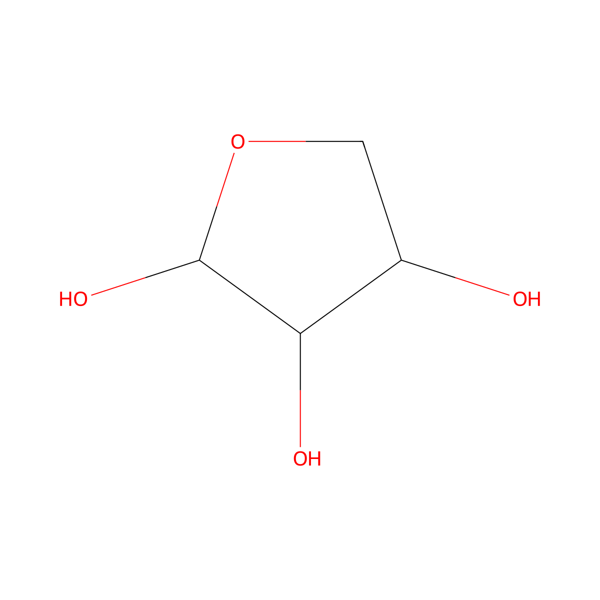 2,3,4-Trihydroxytetrahydrofuran molecular structure, CAS 83434-88-2