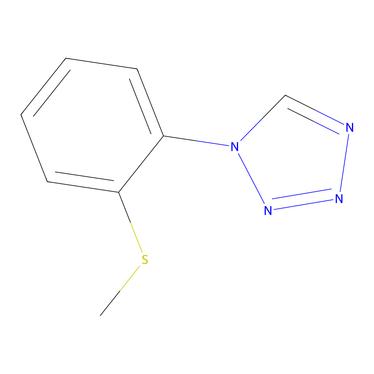 1-[2-(methylsulfanyl)phenyl]-1H-tetrazole molecular structure, CAS 83443-24-7