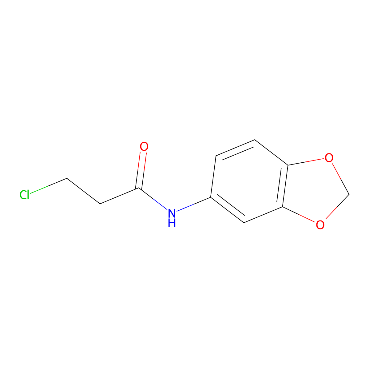 N-(1,3-dioxaindan-5-yl)-3-chloropropanamide molecular structure, CAS 83449-17-6