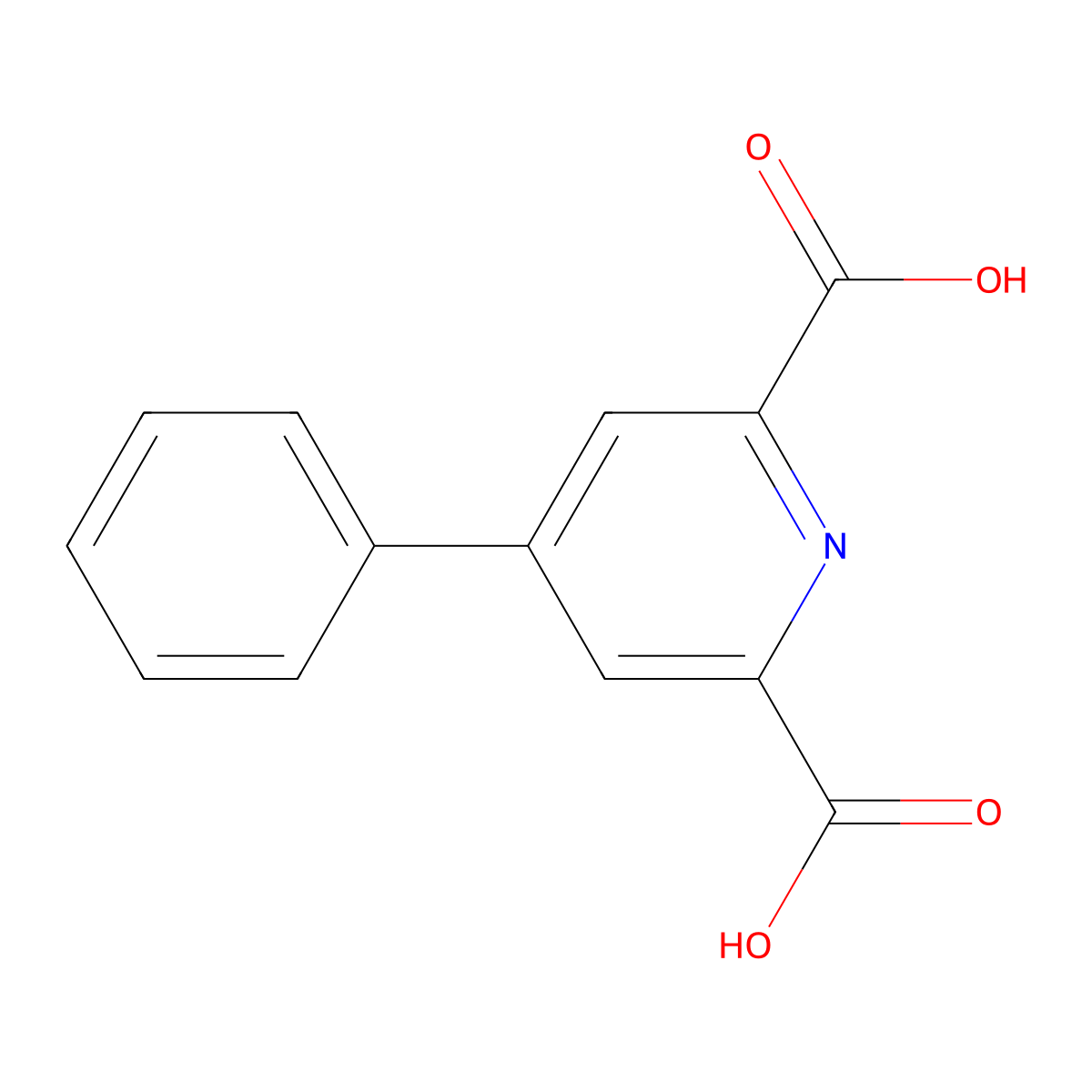 4-Phenylpyridine-2,6-dicarboxylic acid molecular structure, CAS 83463-12-1