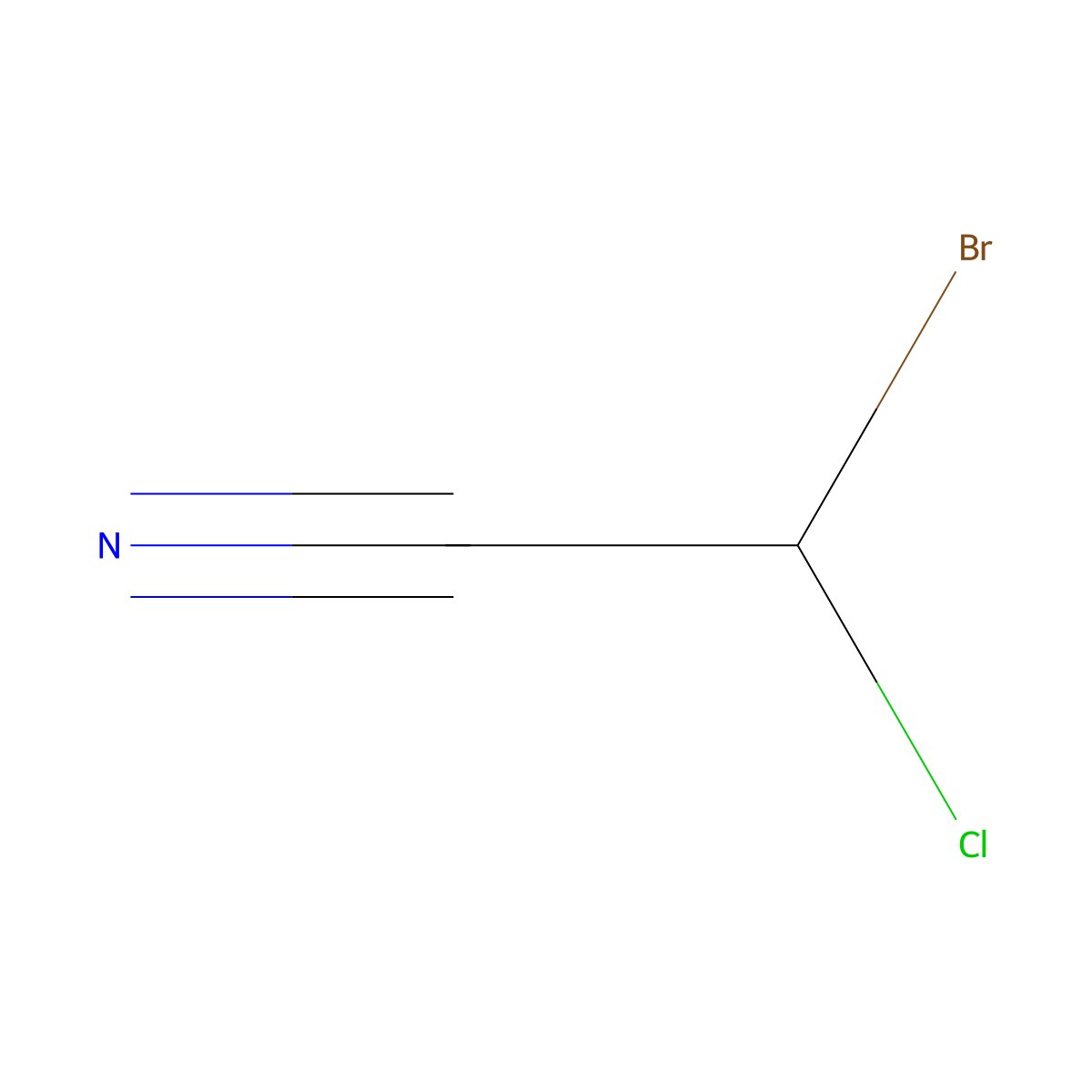 Bromochloroacetonitrile molecular structure, CAS 83463-62-1