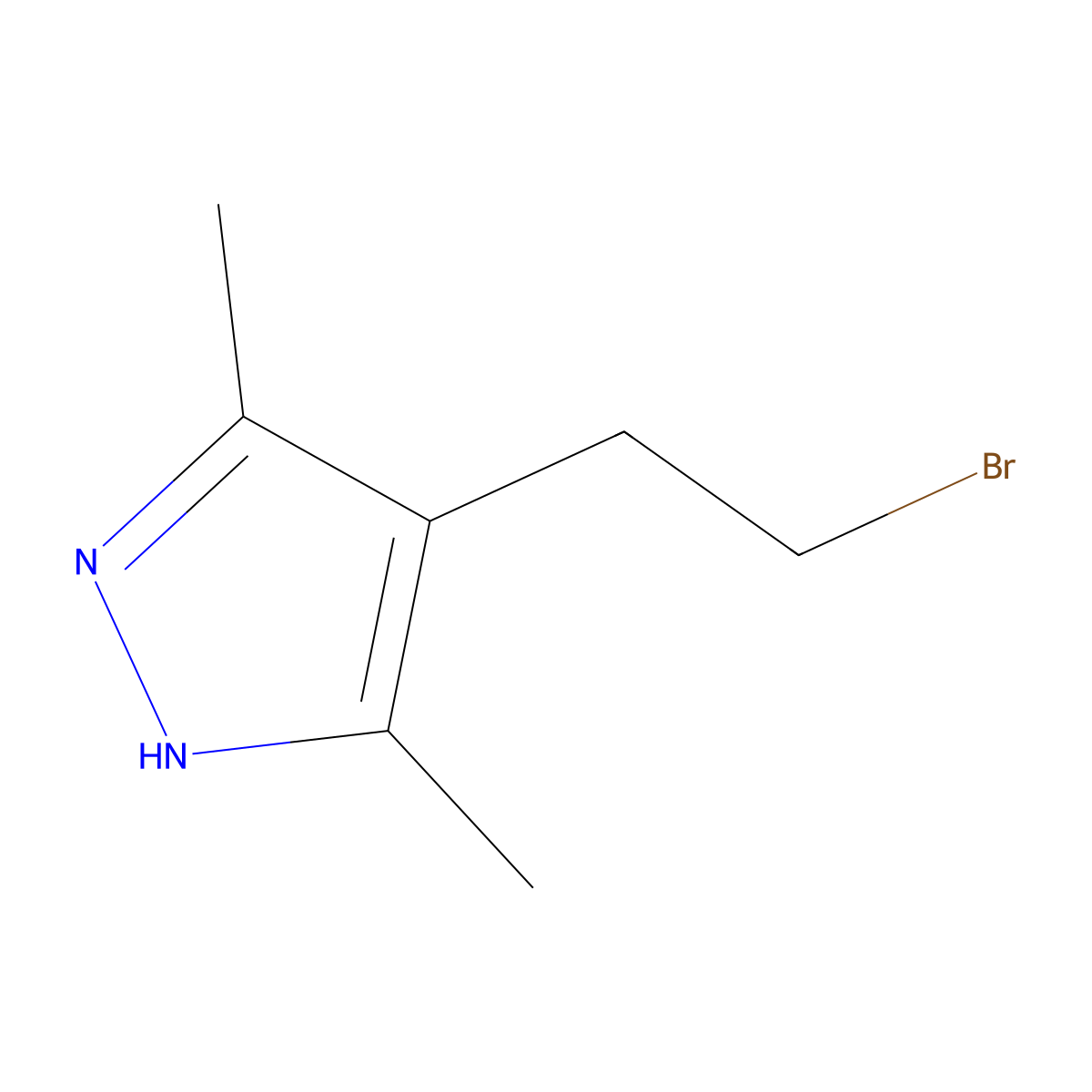 4-(2-Bromoethyl)-3,5-dimethyl-1H-pyrazole molecular structure, CAS 83467-28-1