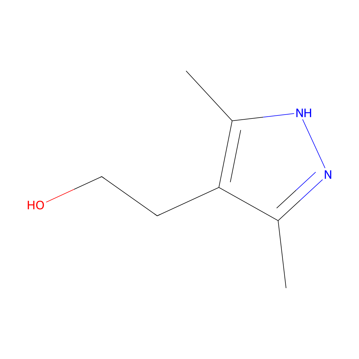 2-(3,5-dimethyl-1H-pyrazol-4-yl)ethan-1-ol molecular structure, CAS 83467-31-6