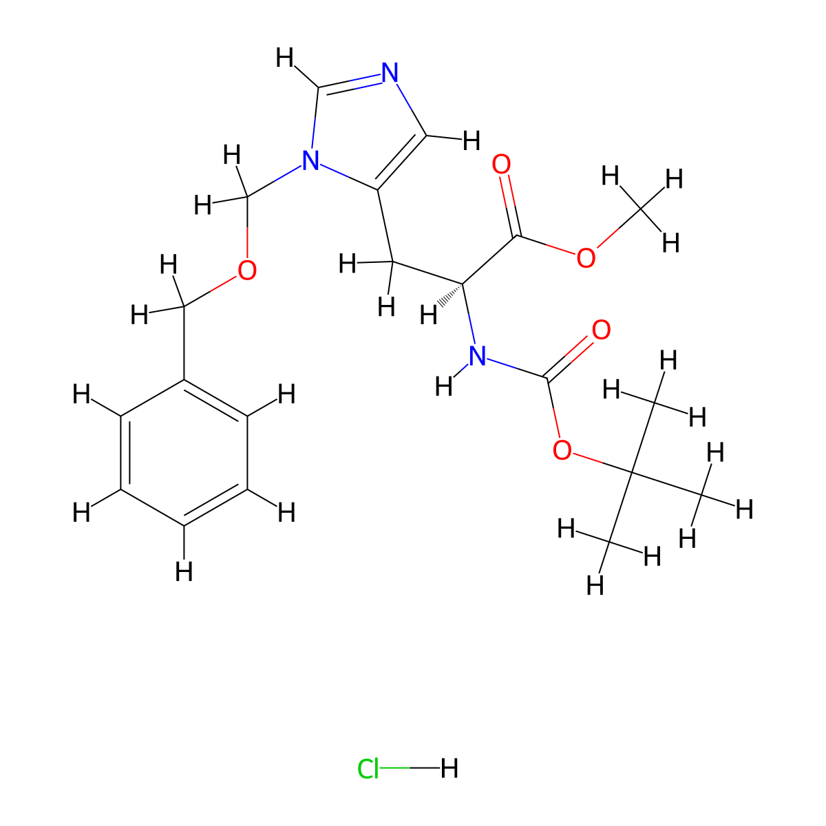 Boc-his(3-bom)-ome hcl molecular structure, CAS 83468-80-8