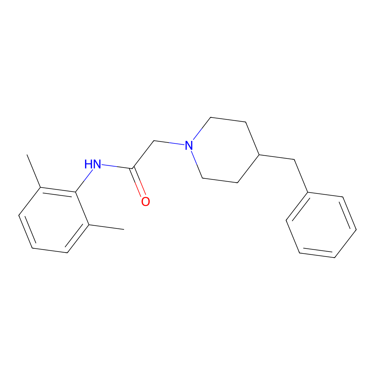 2-(4-benzylpiperidin-1-yl)-N-(2,6-dimethylphenyl)acetamide molecular structure, CAS 83471-39-0
