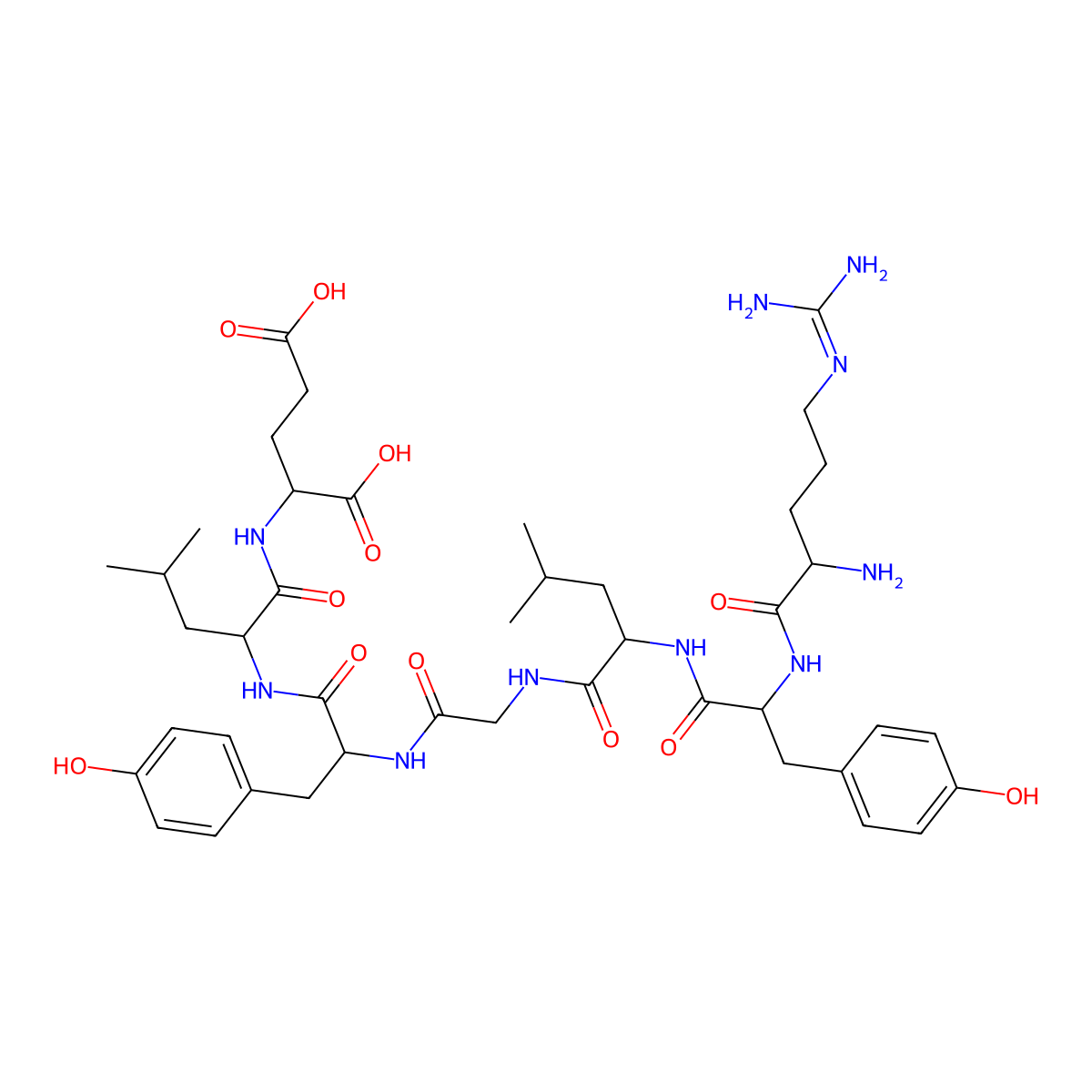 2-[[2-[[2-[[2-[[2-[[2-[[2-Amino-5-(diaminomethylideneamino)pentanoyl]amino]-3-(4-hydroxyphenyl)propanoyl]amino]-4-methylpentanoyl]amino]acetyl]amino]-3-(4-hydroxyphenyl)propanoyl]amino]-4-methylpentanoyl]amino]pentanedioic acid molecular structure, CAS 83471-49-2