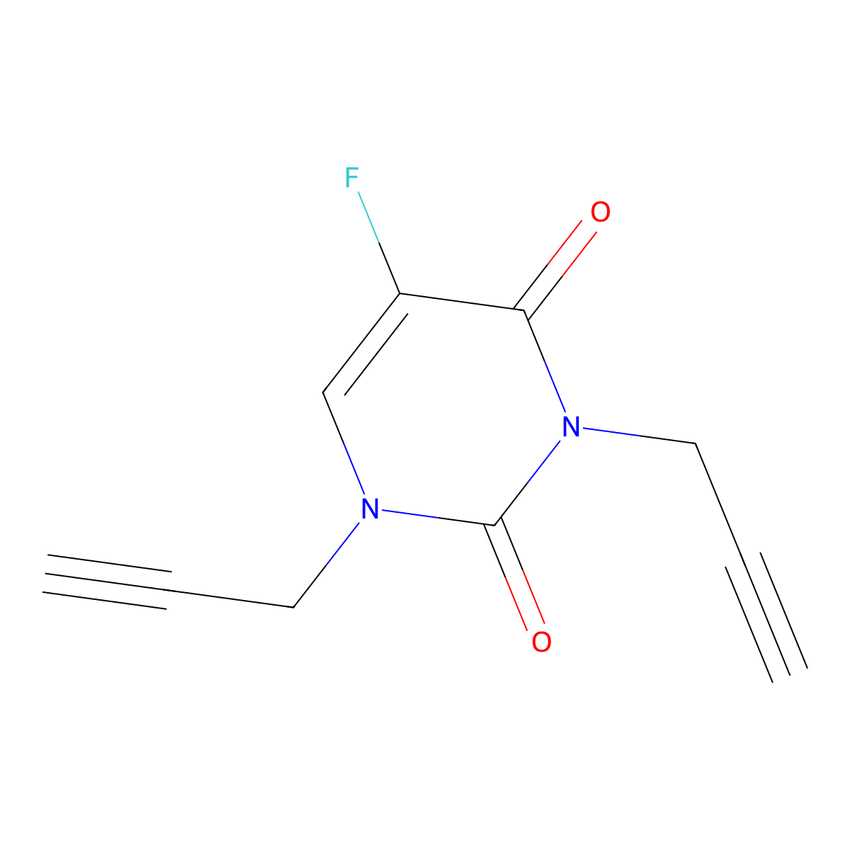 5-fluoro-1,3-di(prop-2-yn-1-yl)pyrimidine-2,4(1H,3H)-dione molecular structure, CAS 83472-55-3