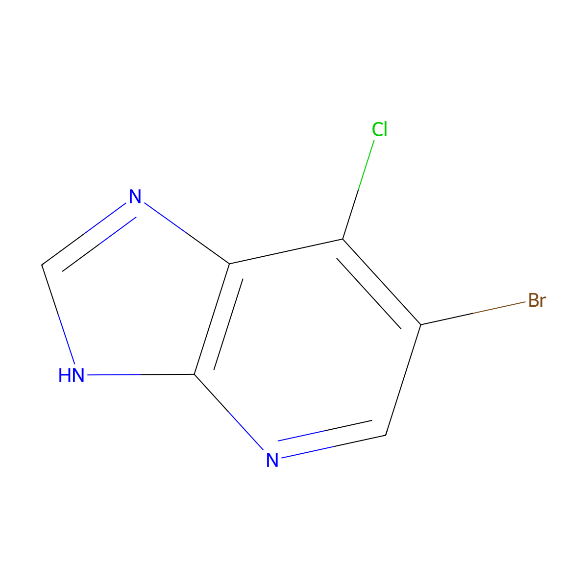 6-Bromo-7-chloro-3H-imidazo[4,5-B]pyridine molecular structure, CAS 83472-62-2