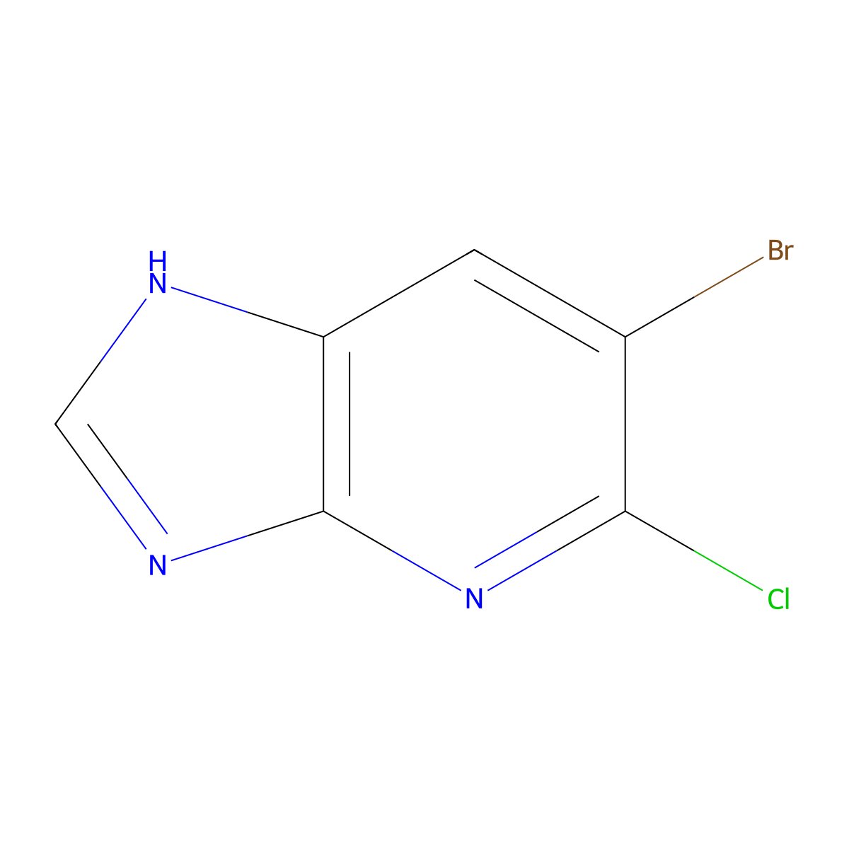 6-bromo-5-chloro-1H-imidazo[4,5-b]pyridine molecular structure, CAS 83472-63-3