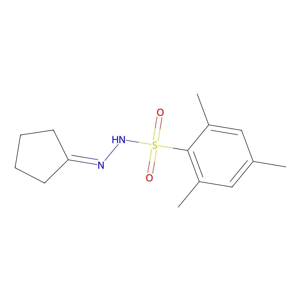 N'-Cyclopentylidene-2,4,6-trimethylbenzenesulfonohydrazide molecular structure, CAS 83477-71-8