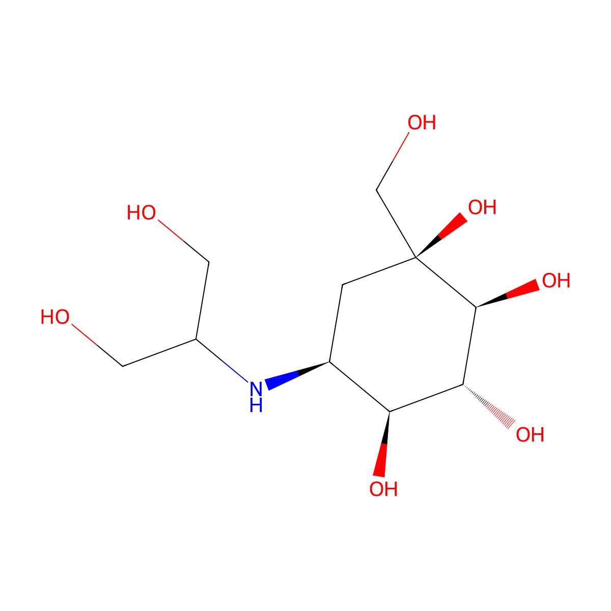 Voglibose molecular structure, CAS 83480-29-9