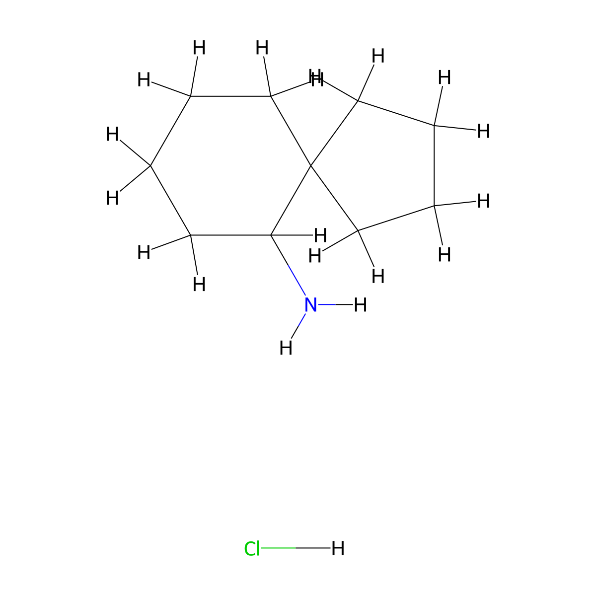Spiro[4.5]decan-6-amine hydrochloride molecular structure, CAS 83481-20-3