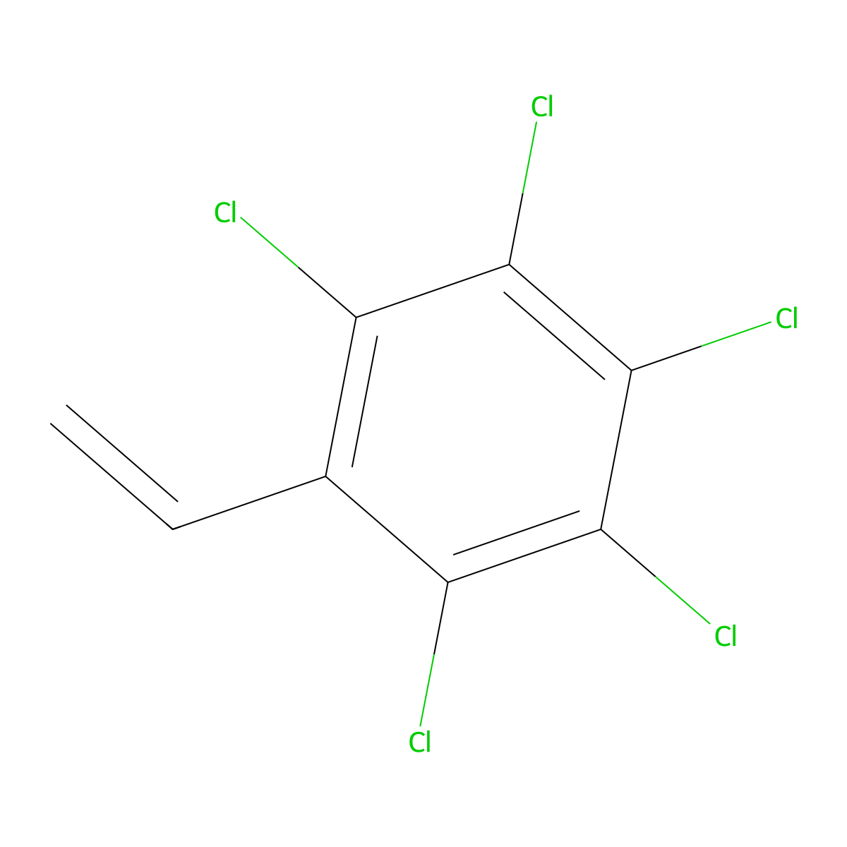 1,2,3,4,5-Pentachloro-6-ethenylbenzene molecular structure, CAS 83484-75-7