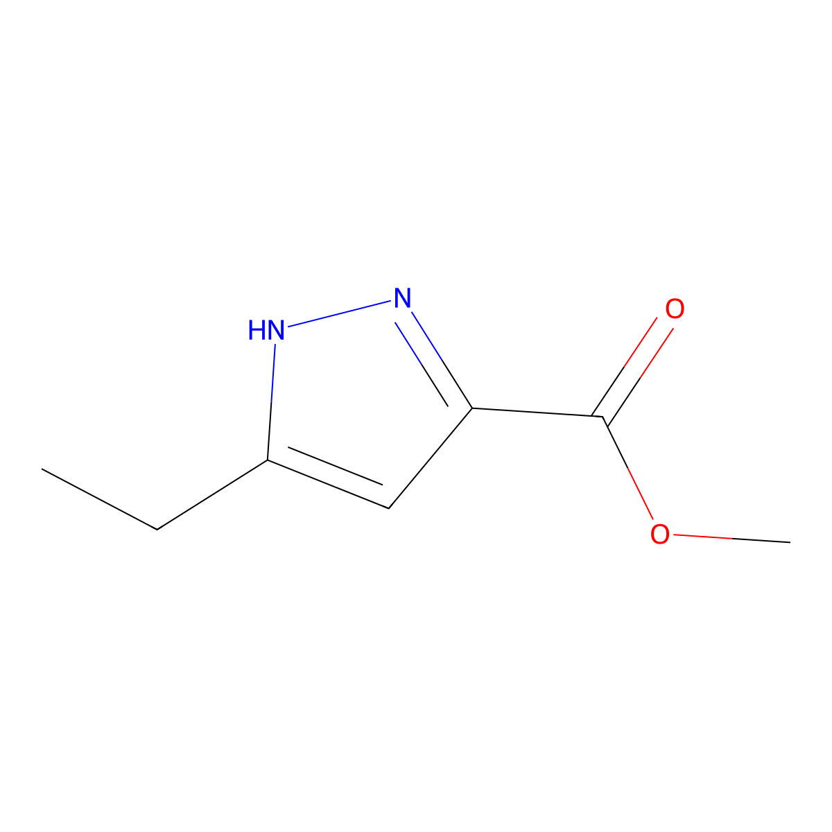 Methyl 5-ethyl-1H-pyrazole-3-carboxylate molecular structure, CAS 834869-10-2