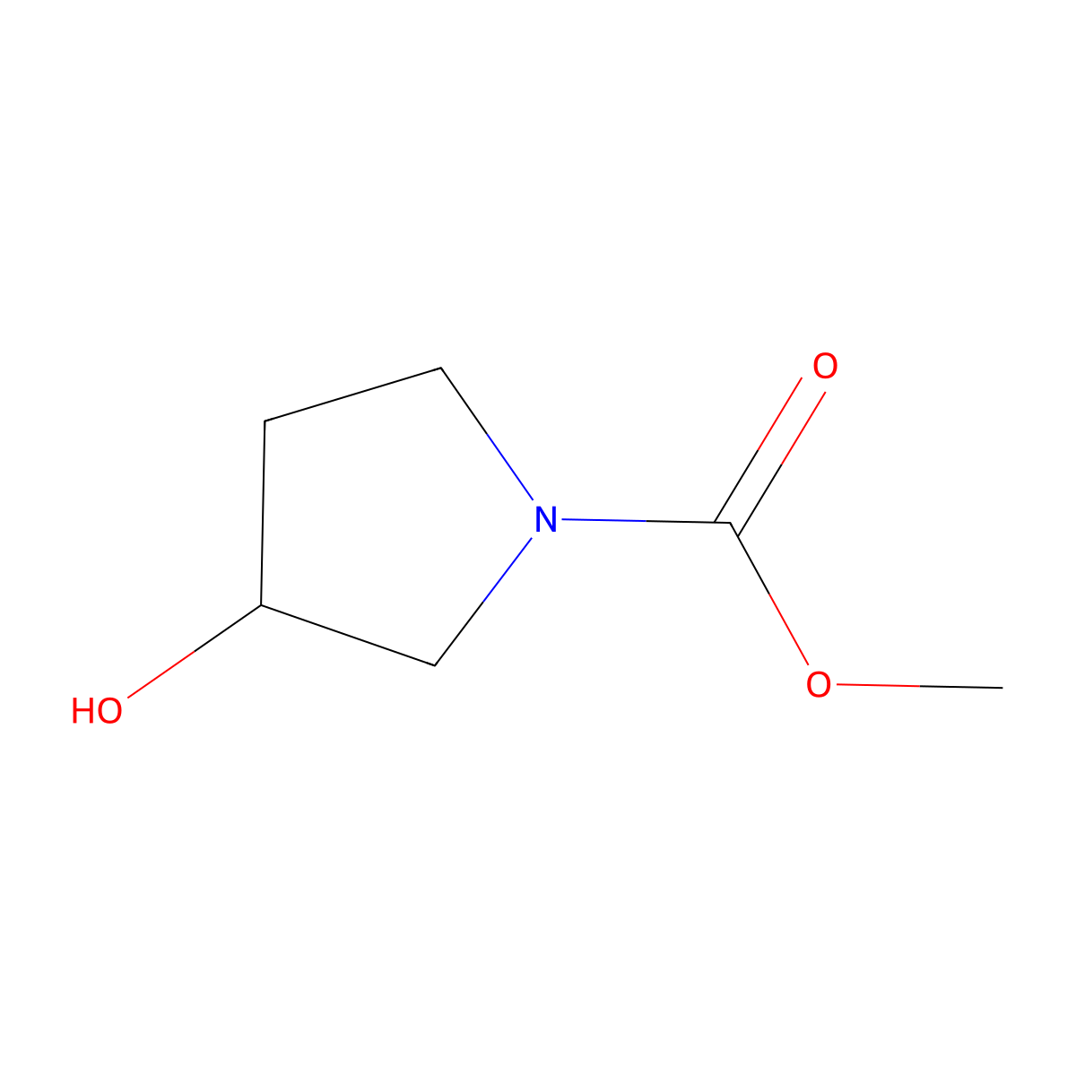 1-Methoxycarbonylpyrrolidin-2-ol molecular structure, CAS 83487-19-8