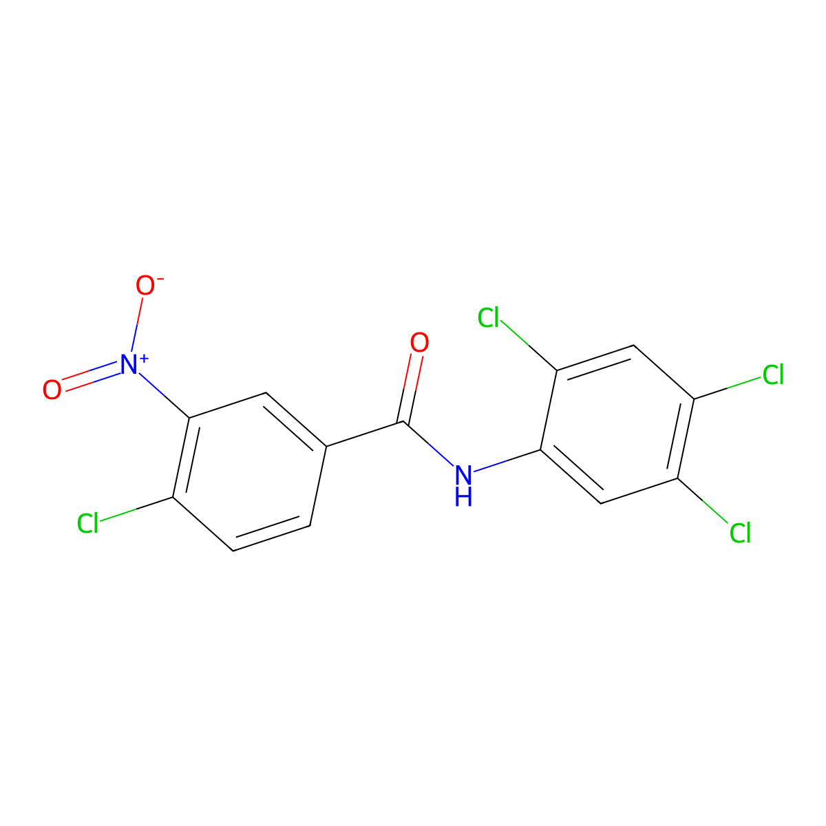 4-Chloro-3-nitro-N-(2,4,5-trichlorophenyl)benzamide molecular structure, CAS 83487-98-3