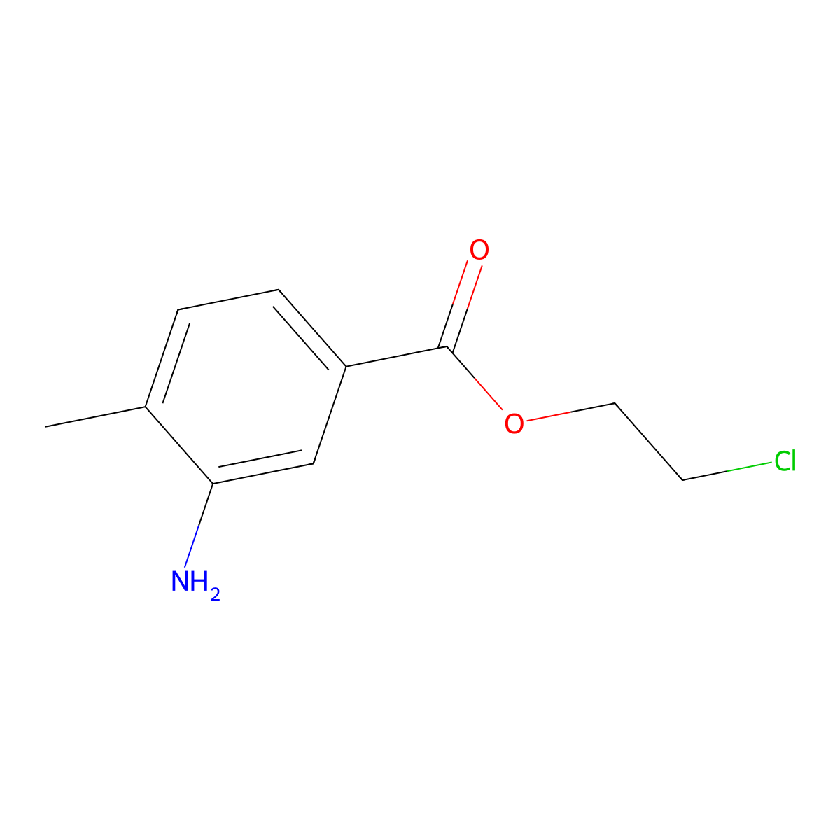2-Chloroethyl 3-amino-4-methylbenzoate molecular structure, CAS 83488-00-0