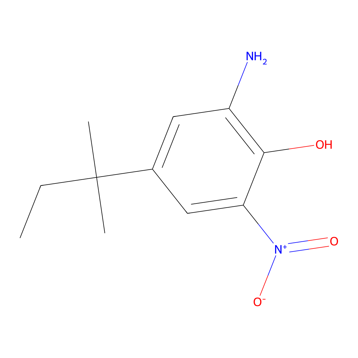 2-Amino-6-nitro-4-(tert-pentyl)phenol molecular structure, CAS 83488-02-2