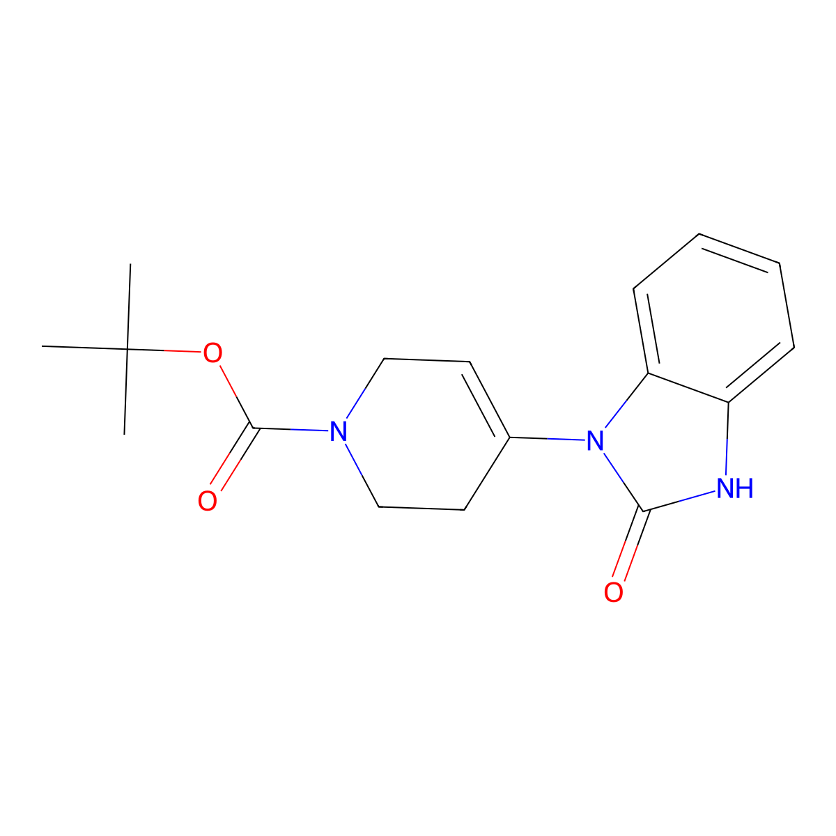 tert-butyl 4-(2-oxo-2,3-dihydro-1H-1,3-benzodiazol-1-yl)-1,2,3,6-tetrahydropyridine-1-carboxylate molecular structure, CAS 834881-66-2