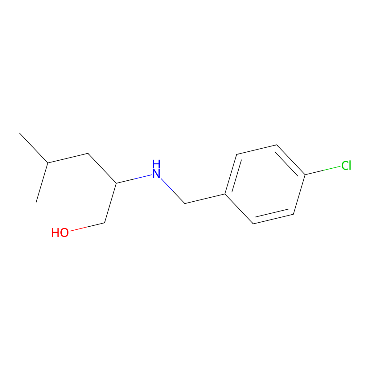 (2S)-2-{[(4-Chlorophenyl)methyl]amino}-4-methylpentan-1-ol molecular structure, CAS 834883-71-5