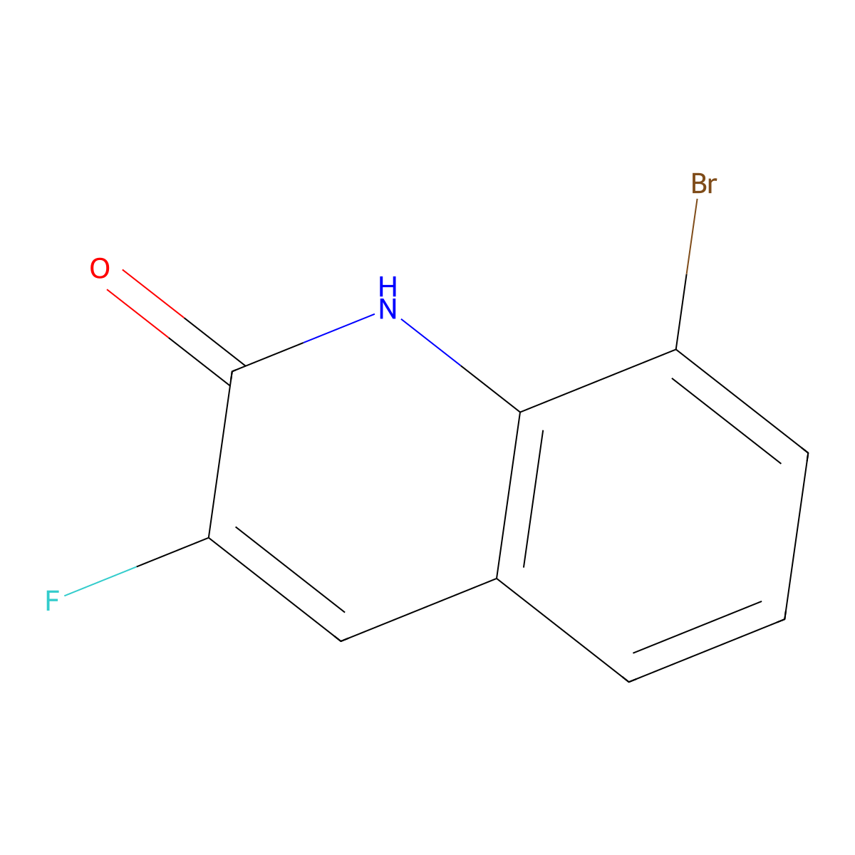 8-Bromo-3-fluoro-2-hydroxyquinoline molecular structure, CAS 834883-96-4