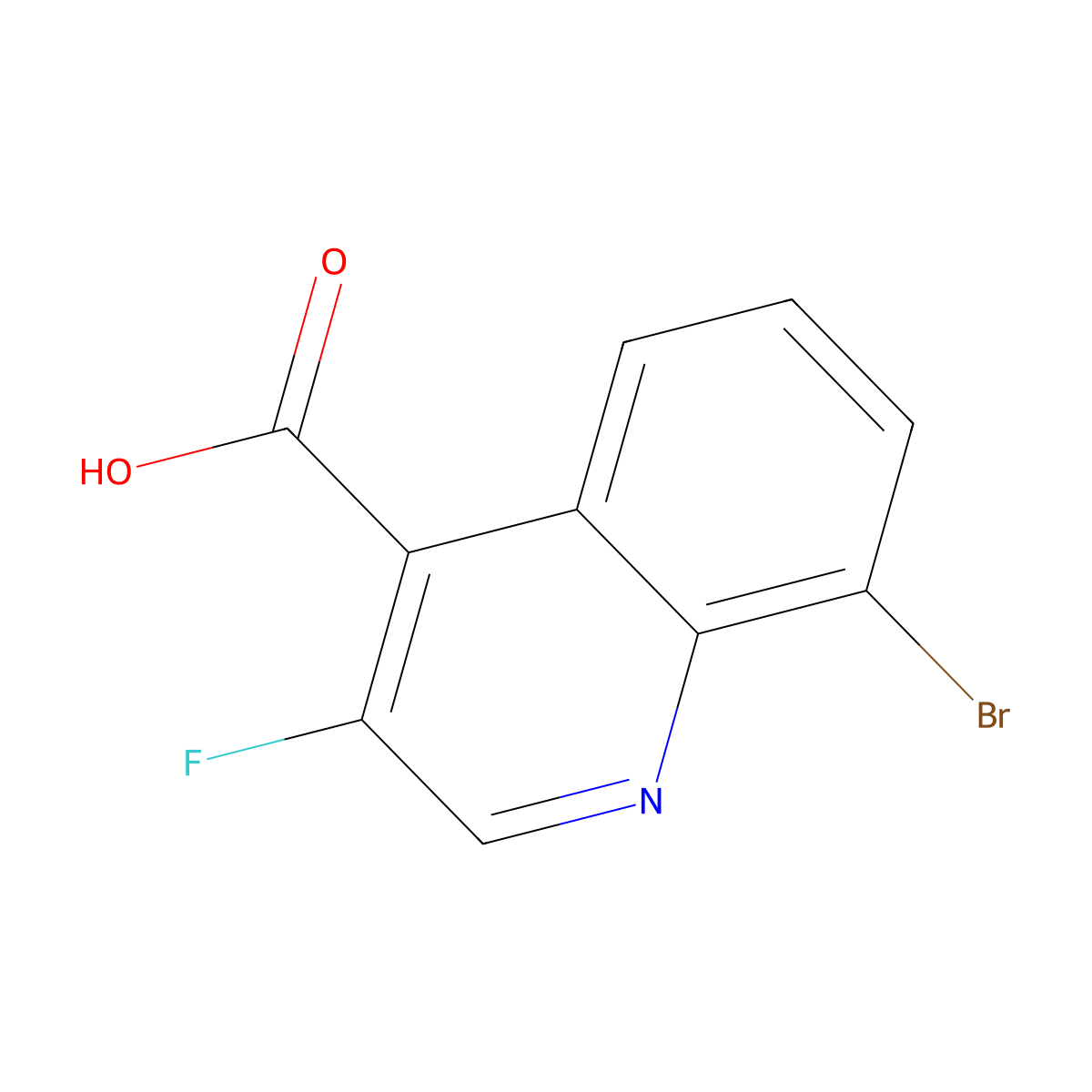 4-Quinolinecarboxylic acid, 8-bromo-3-fluoro- molecular structure, CAS 834884-22-9