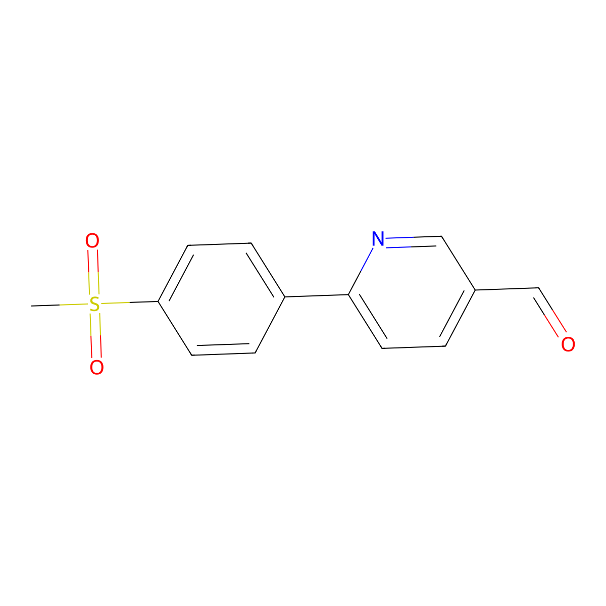 6-(4-(Methylsulfonyl)phenyl)nicotinaldehyde molecular structure, CAS 834884-68-3