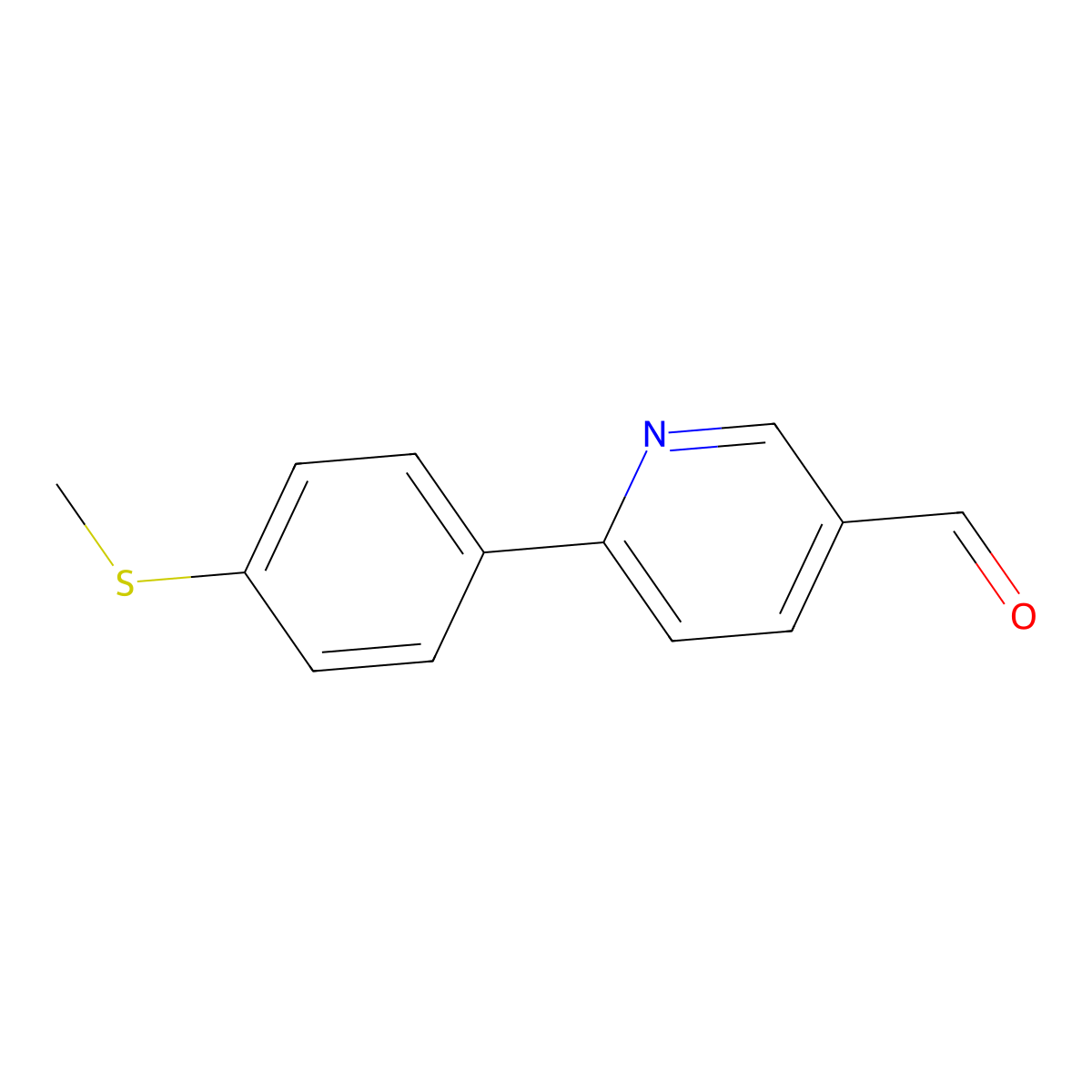 6-[4-(Methylthio)phenyl]-3-pyridinecarboxaldehyde molecular structure, CAS 834884-69-4