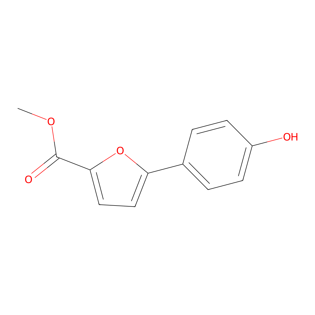 Methyl 5-(4-hydroxyphenyl)furan-2-carboxylate molecular structure, CAS 834884-72-9