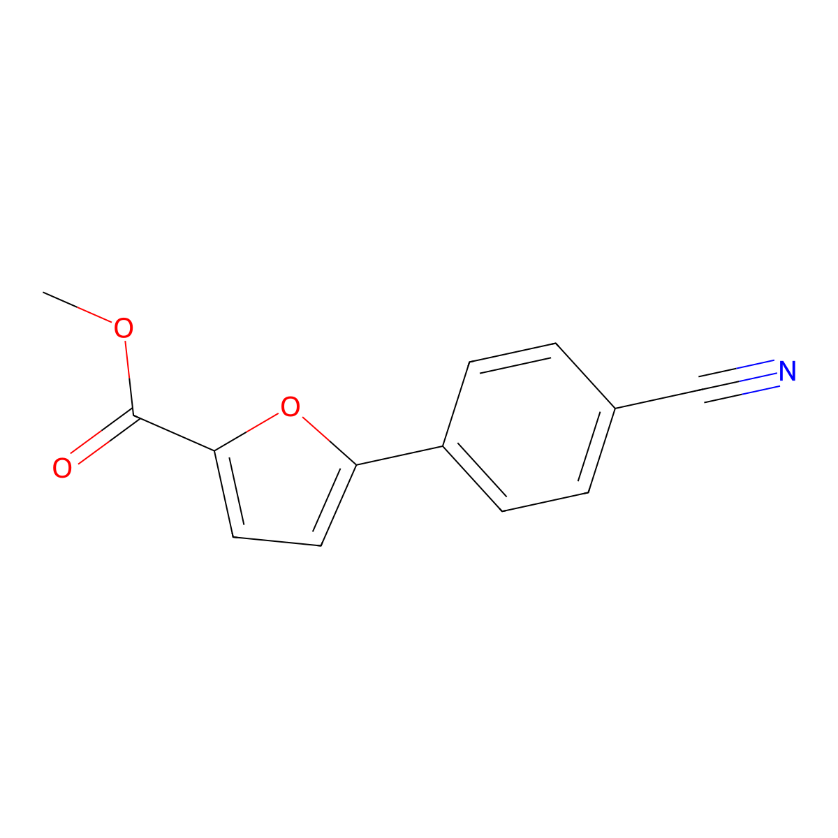 Methyl 5-(4-cyanophenyl)furan-2-carboxylate molecular structure, CAS 834884-75-2