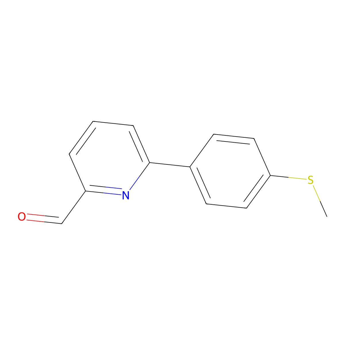 6-(4-Methylsulfanylphenyl)pyridine-2-carbaldehyde molecular structure, CAS 834884-85-4