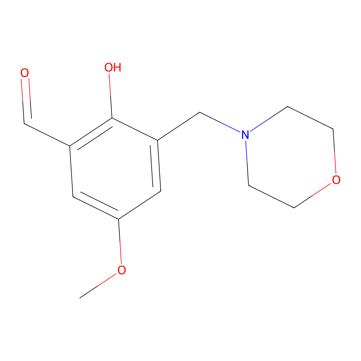 2-Hydroxy-5-methoxy-3-(4-morpholinylmethyl)benzaldehyde molecular structure, CAS 834884-98-9