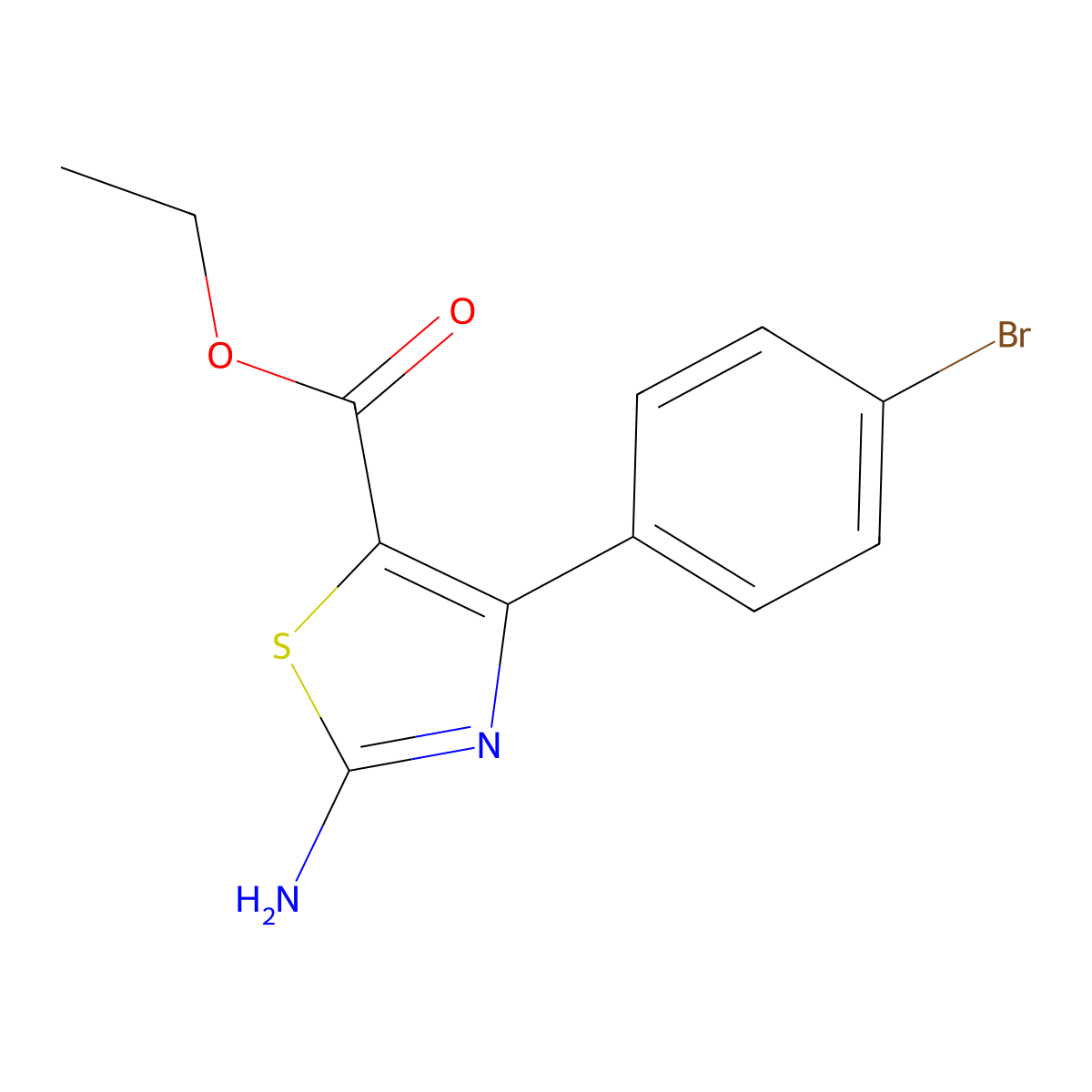 Ethyl 2-amino-4-(4-bromophenyl)-1,3-thiazole-5-carboxylate molecular structure, CAS 834885-05-1