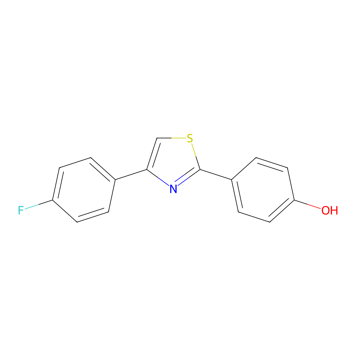 4-(4-(4-Fluorophenyl)-1,3-thiazol-2-YL)phenol molecular structure, CAS 834885-07-3