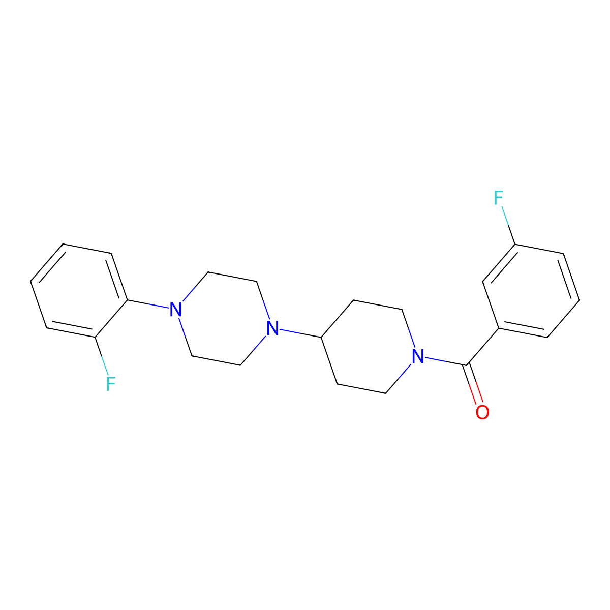 (3-Fluorophenyl)-[4-[4-(2-fluorophenyl)piperazin-1-yl]piperidin-1-yl]methanone molecular structure, CAS 834895-84-0