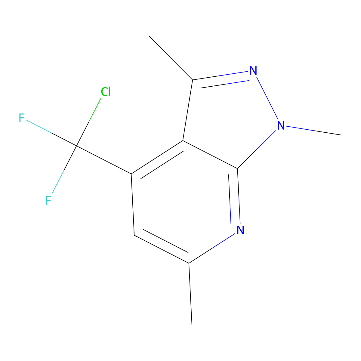 4-[chloro(difluoro)methyl]-1,3,6-trimethyl-1H-pyrazolo[3,4-b]pyridine molecular structure, CAS 834896-15-0