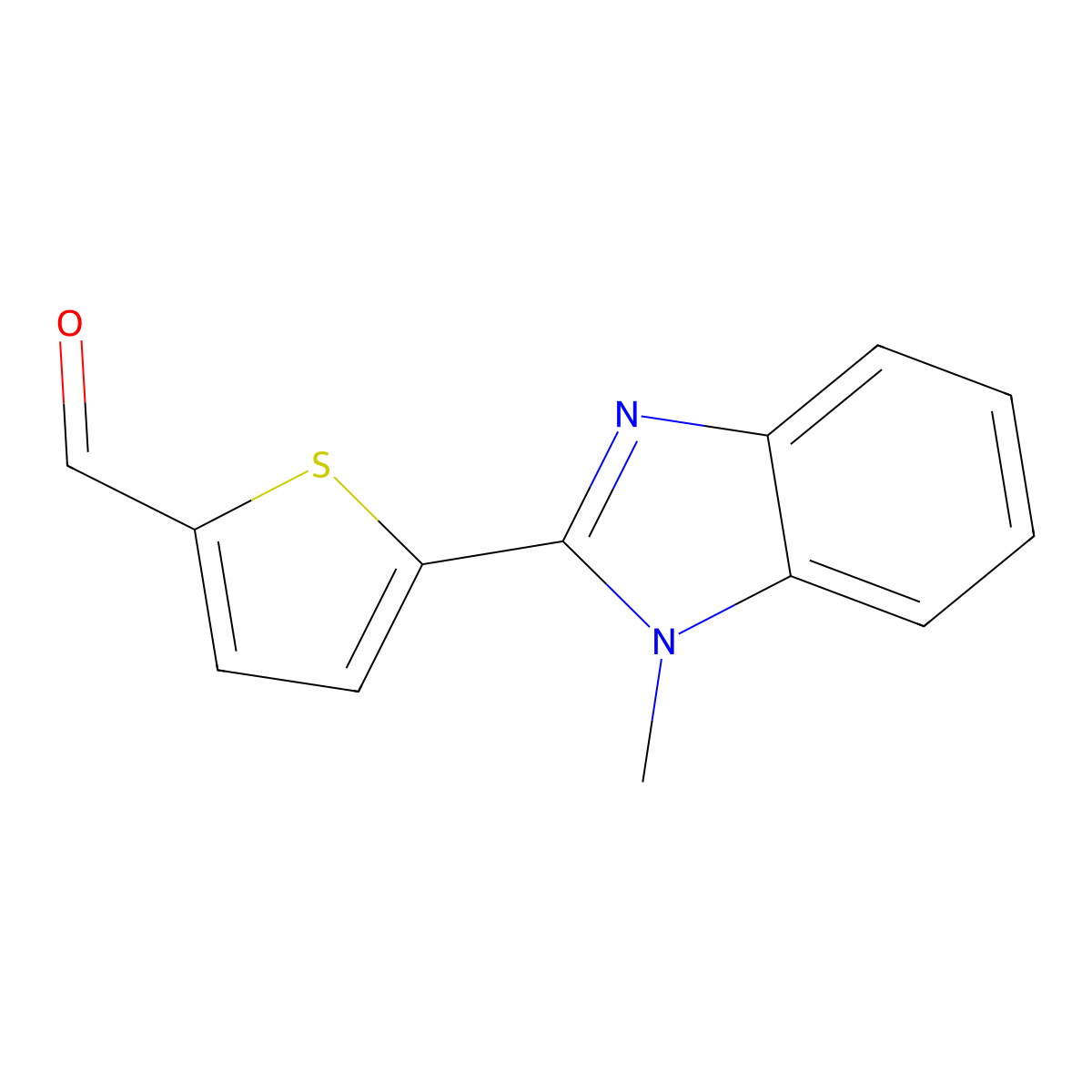 5-(1-Methyl-2-benzimidazolyl)-2-thiophenecarboxaldehyde molecular structure, CAS 83490-14-6