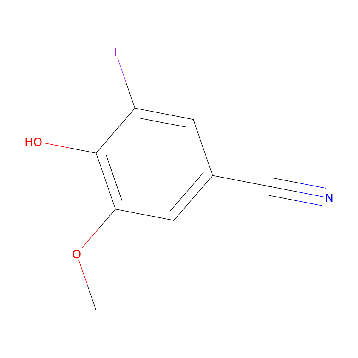 4-Hydroxy-3-iodo-5-methoxybenzonitrile molecular structure, CAS 834907-45-8