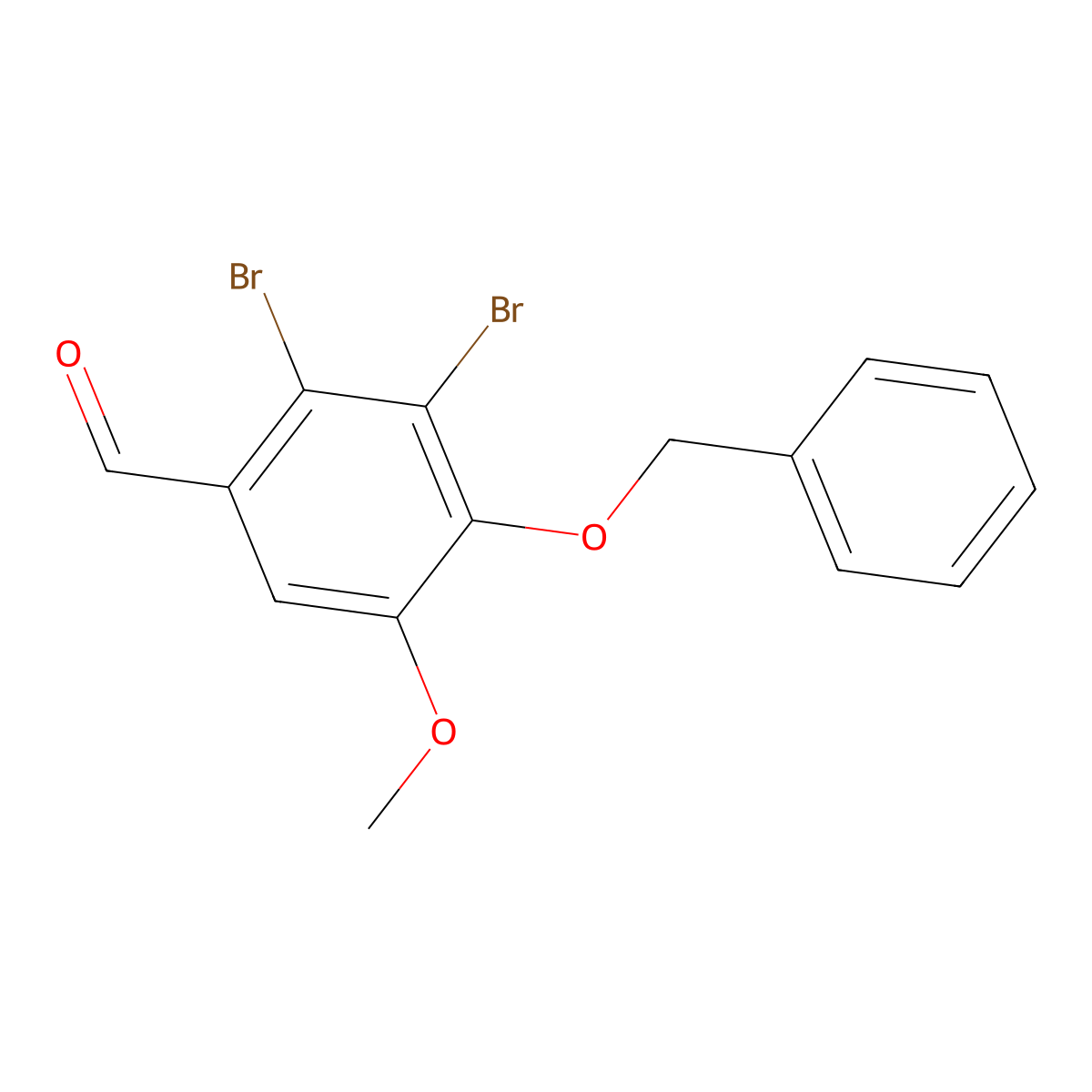 4-(Benzyloxy)-2,3-dibromo-5-methoxybenzaldehyde molecular structure, CAS 834907-51-6