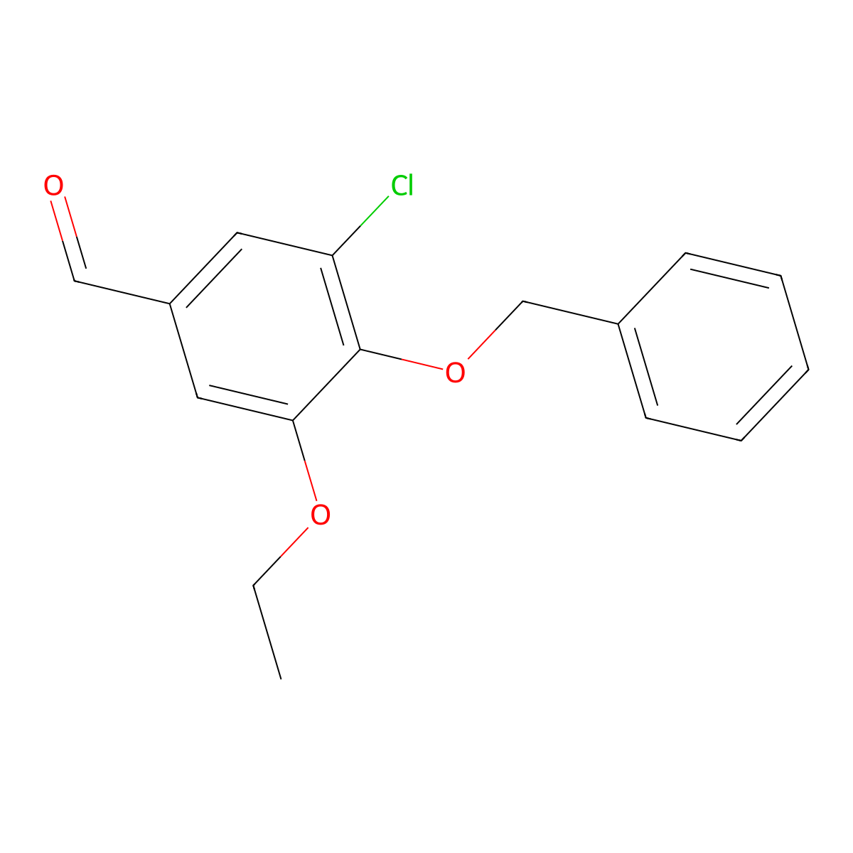 4-(Benzyloxy)-3-chloro-5-ethoxybenzaldehyde molecular structure, CAS 834907-52-7