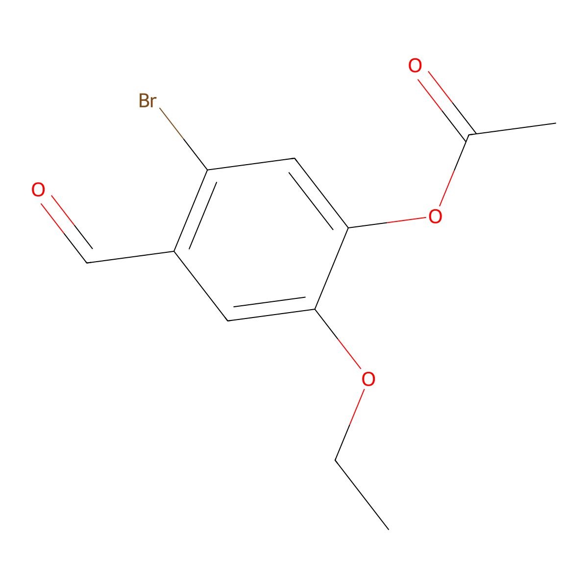 5-Bromo-2-ethoxy-4-formylphenyl acetate molecular structure, CAS 834907-56-1