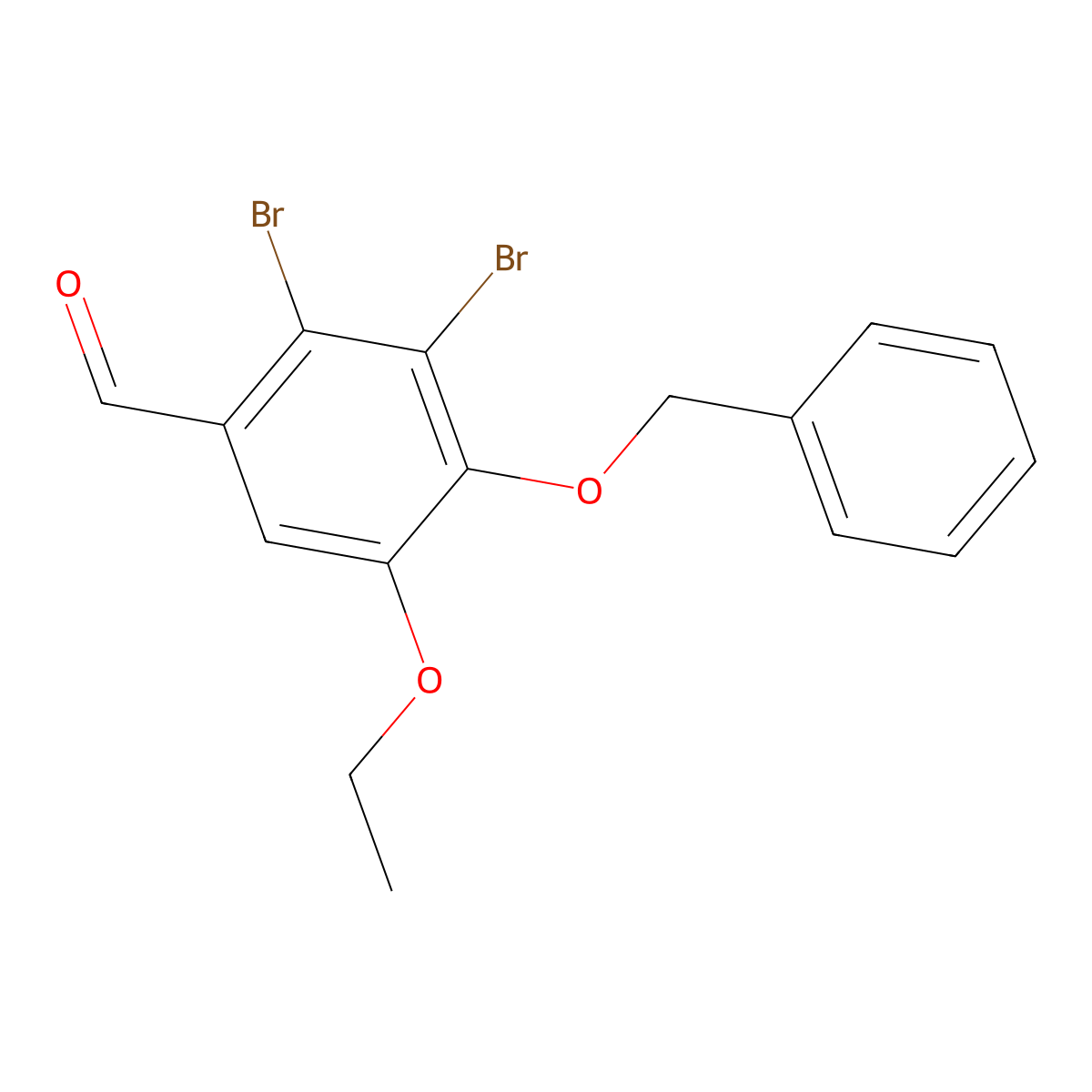 4-(Benzyloxy)-2,3-dibromo-5-ethoxybenzaldehyde molecular structure, CAS 834907-57-2