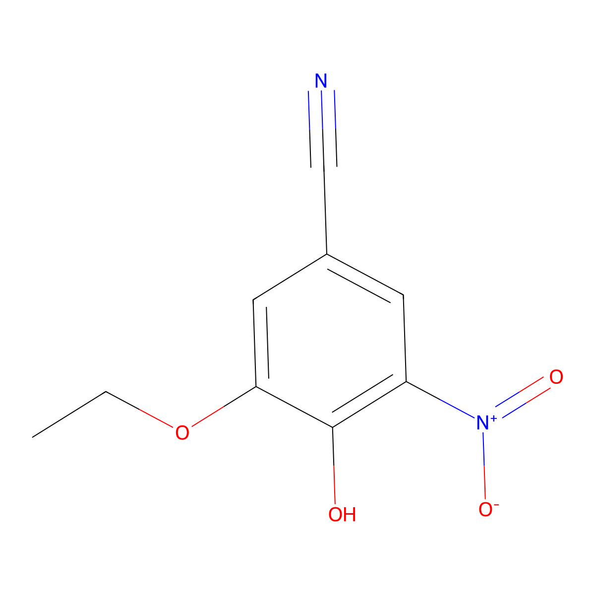 3-Ethoxy-4-hydroxy-5-nitrobenzonitrile molecular structure, CAS 834907-59-4