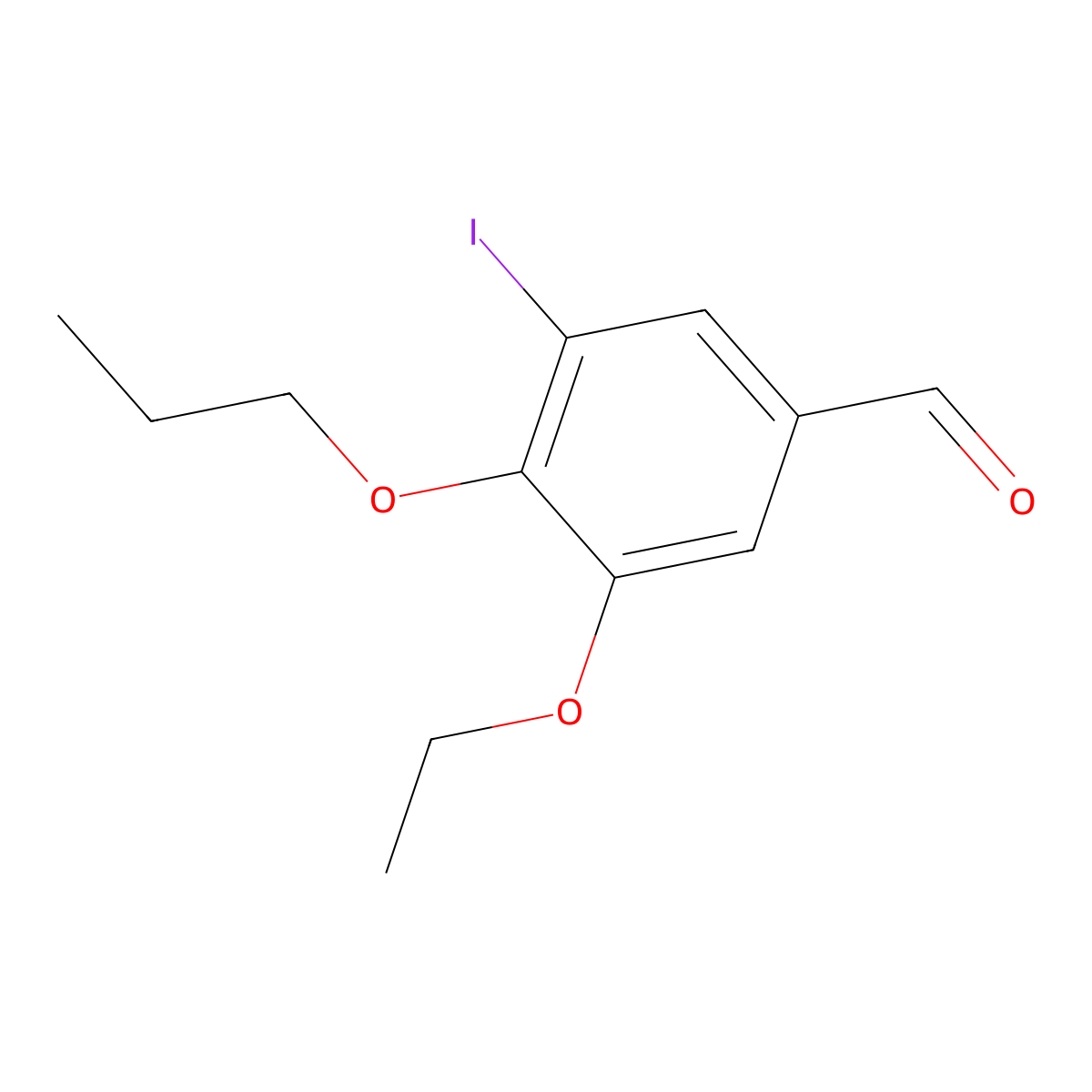3-Ethoxy-5-iodo-4-propoxybenzaldehyde molecular structure, CAS 834907-89-0