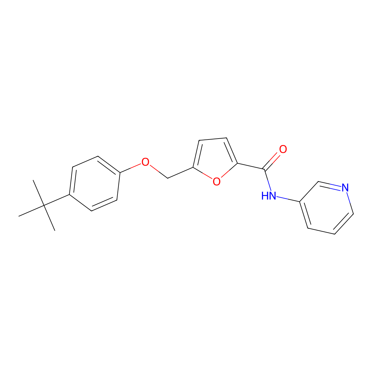 5-((4-(tert-Butyl)phenoxy)methyl)-N-(pyridin-3-yl)furan-2-carboxamide molecular structure, CAS 834913-12-1