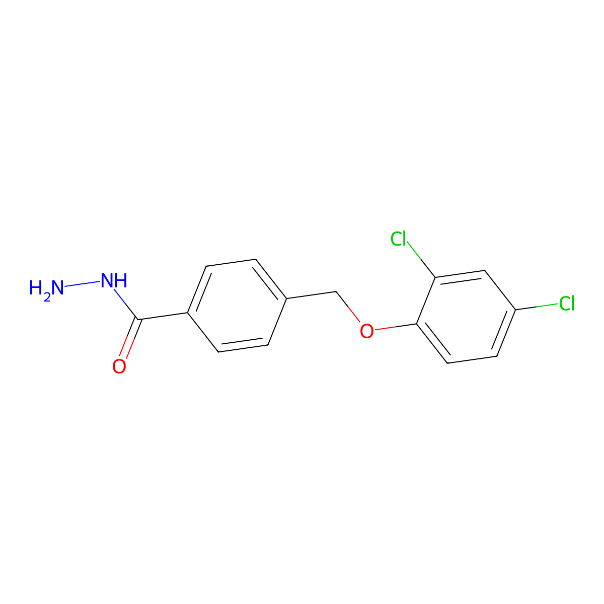 4-[(2,4-Dichlorophenoxy)methyl]benzohydrazide molecular structure, CAS 834913-45-0