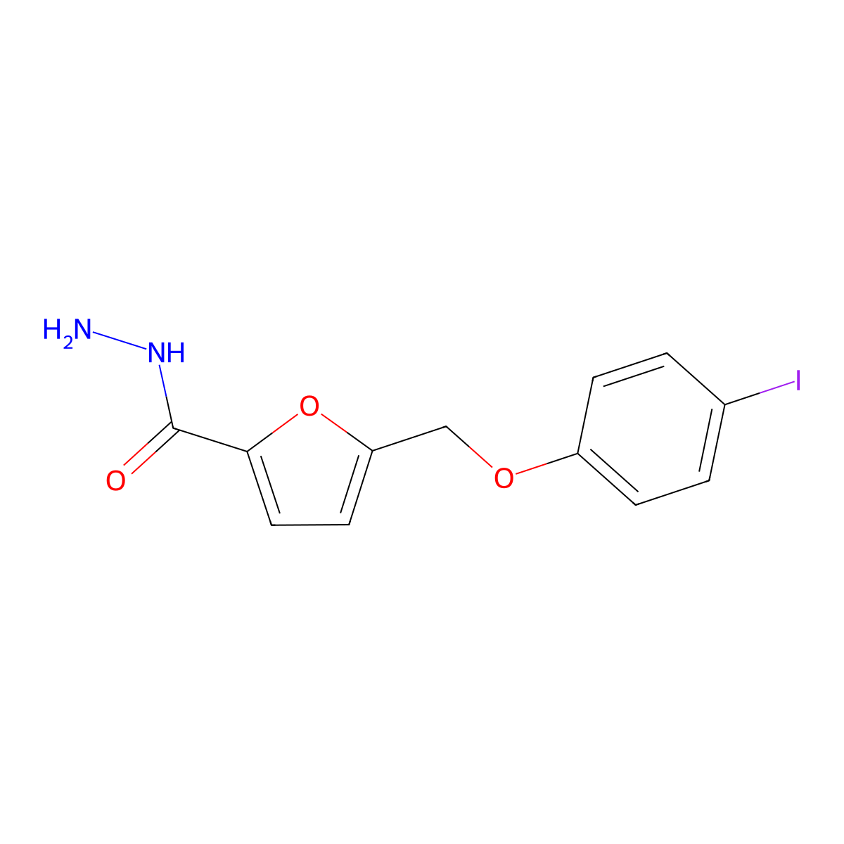 5-[(4-Iodophenoxy)methyl]furan-2-carbohydrazide molecular structure, CAS 834913-92-7
