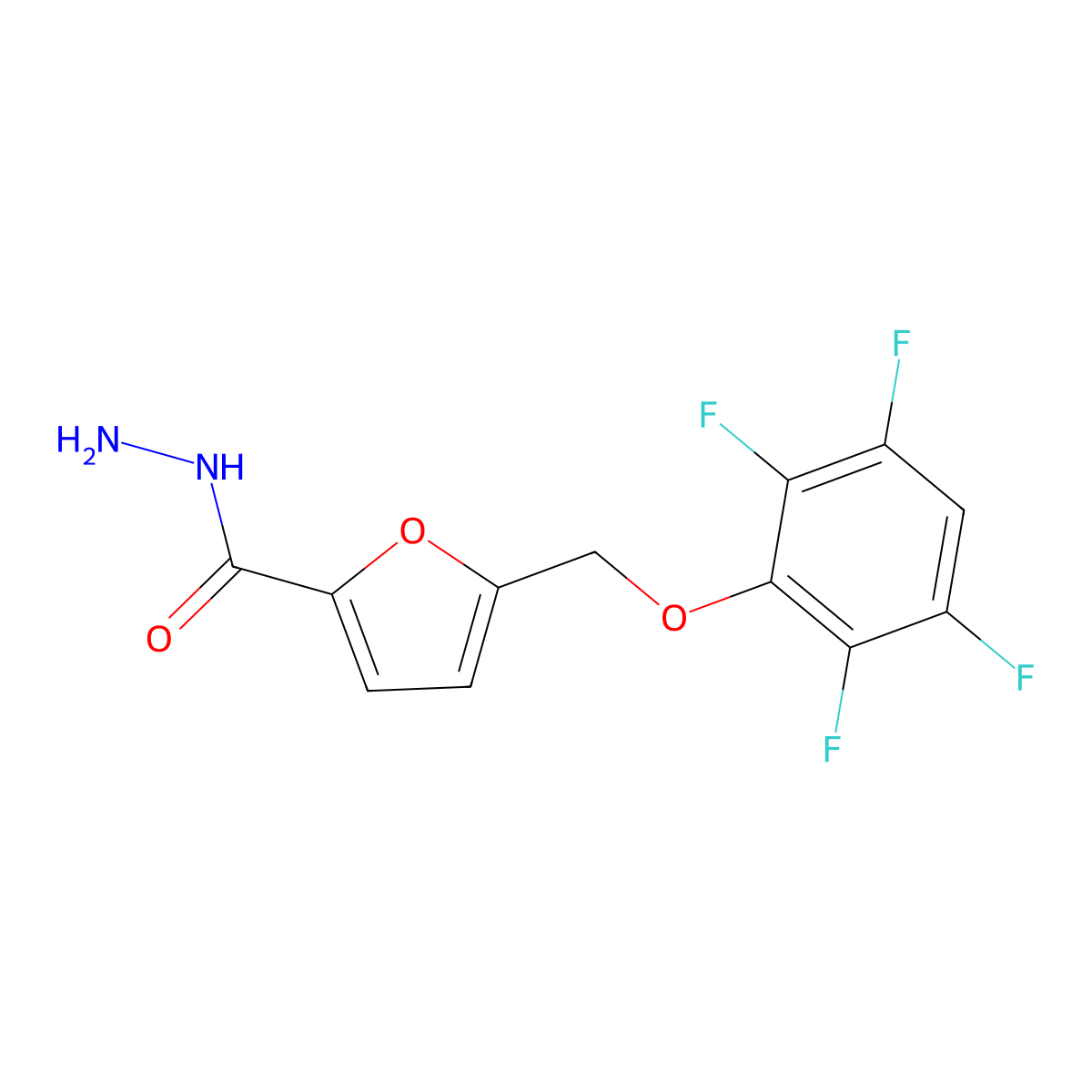 5-[(2,3,5,6-Tetrafluorophenoxy)methyl]furan-2-carbohydrazide molecular structure, CAS 834913-93-8