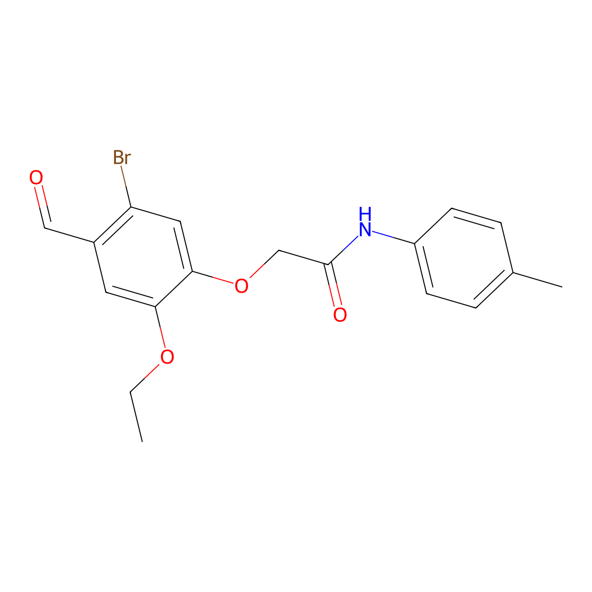2-(5-bromo-2-ethoxy-4-formylphenoxy)-N-(4-methylphenyl)acetamide molecular structure, CAS 834914-05-5