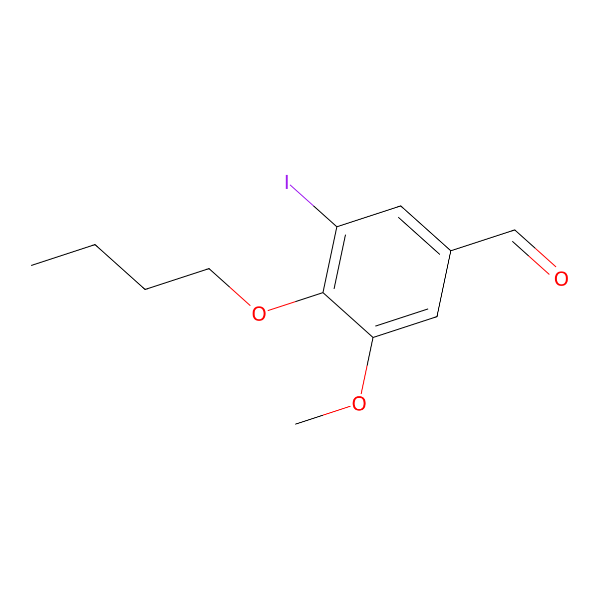4-Butoxy-3-iodo-5-methoxybenzaldehyde molecular structure, CAS 834914-06-6